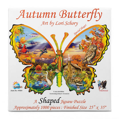Autumn Butterfly by Lori Schory, 1000 Piece Shaped Puzzle