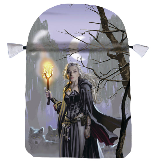 Witches Moon Satin Tarot Bag by Mark Evans