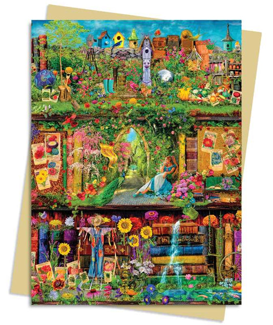 Aimee Stewart: Garden Bookshelves Greeting Card