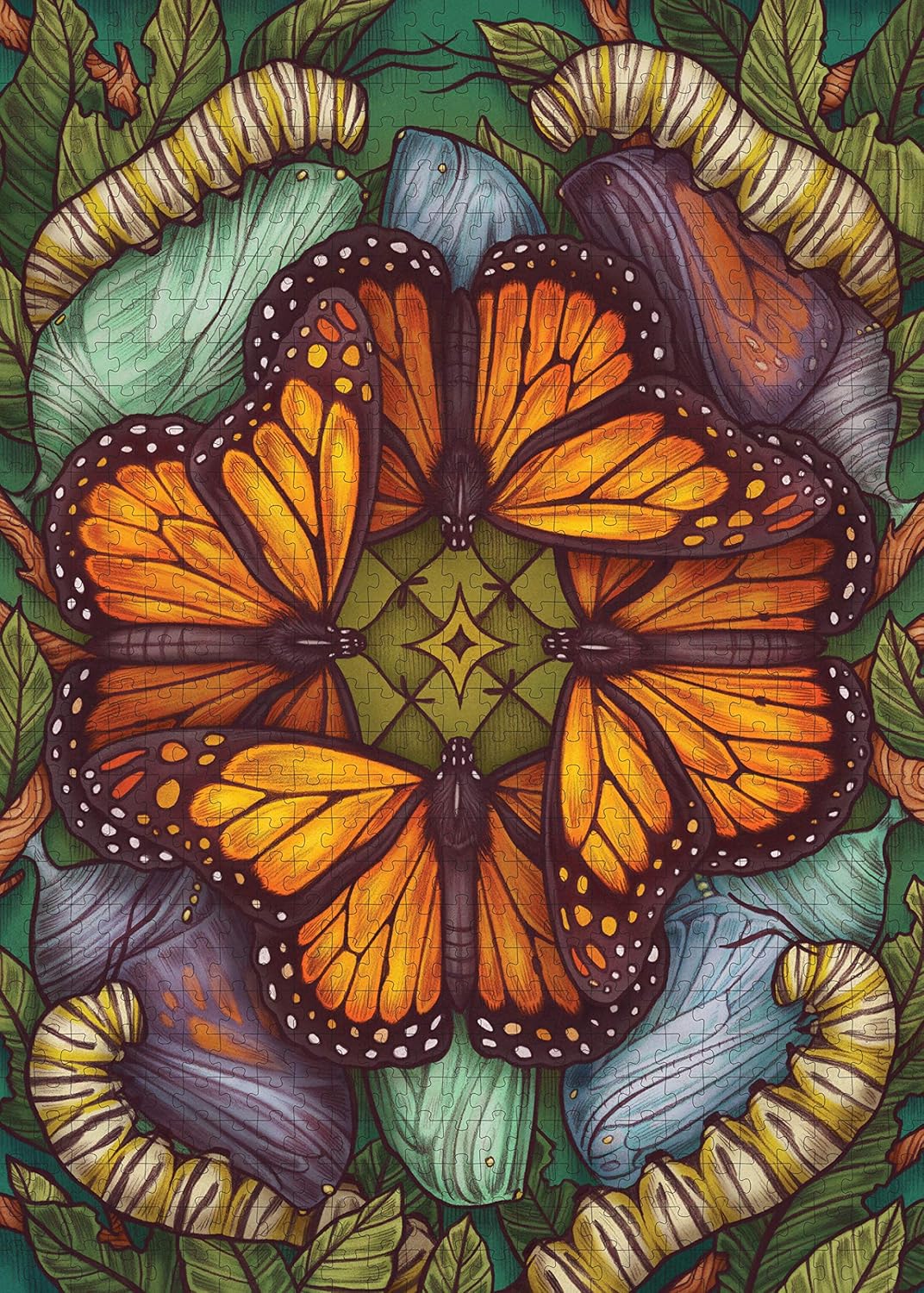 Illustrated Bestiary Monarch Butterfly by Kate O'Hara, 750 Piece Puzzle