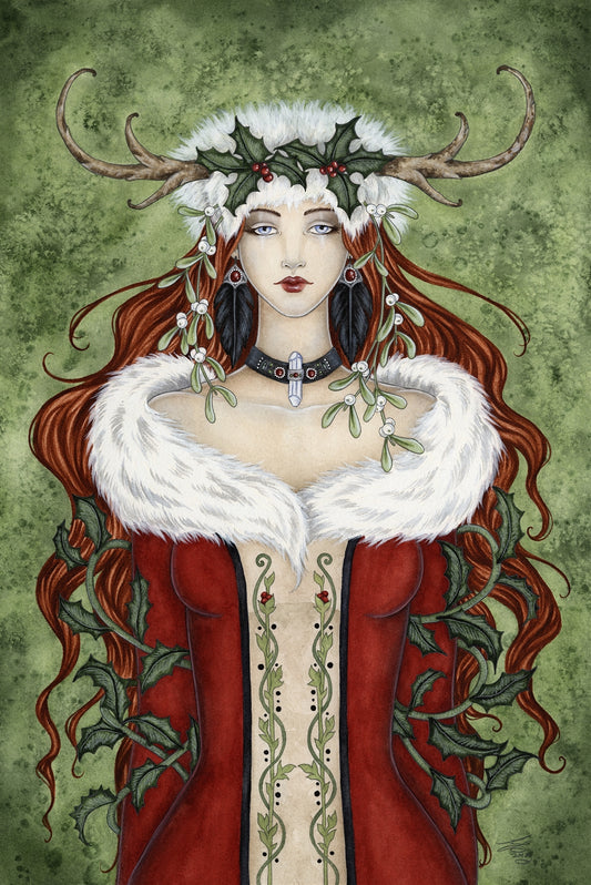 Winter Solstice Yule by Amy Brown, Greeting Card