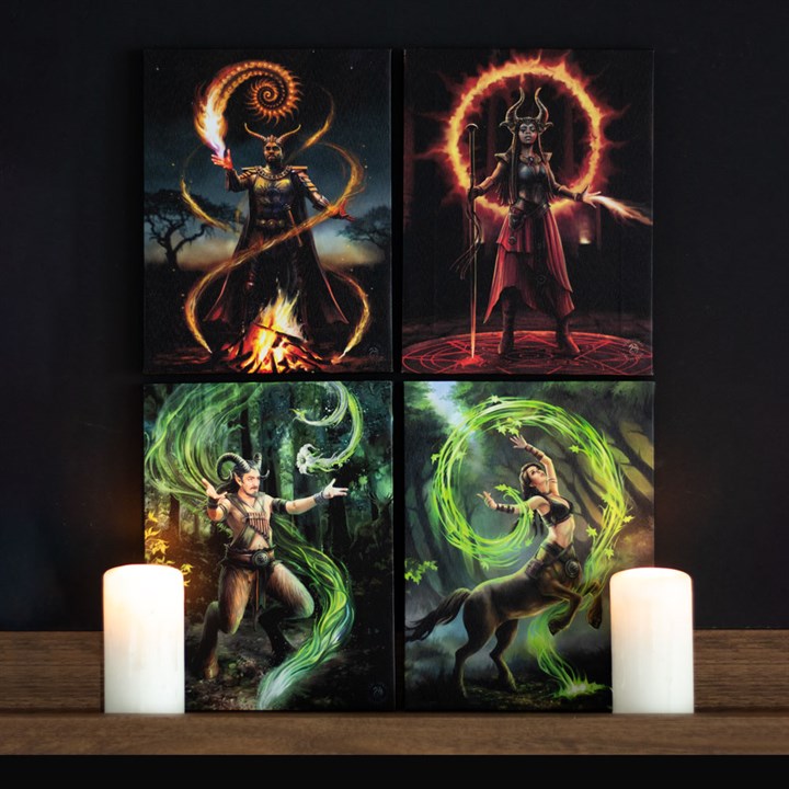 Fire Elemental Sorceress af Anne Stokes, lærredstryk