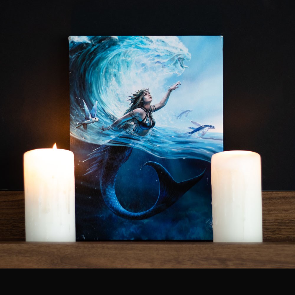 Water Elemental Sorceress af Anne Stokes, lærredstryk