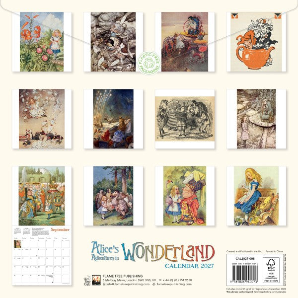Alice's Adventures in Wonderland Wall Calendar 2027