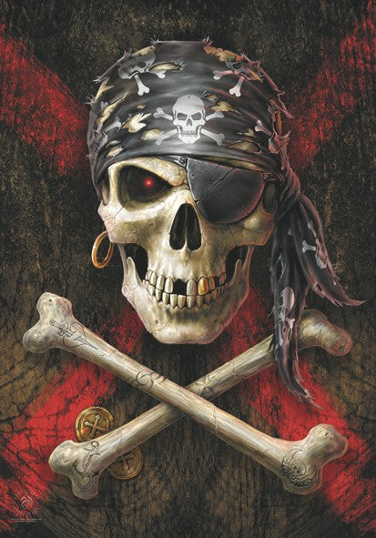 Pirate Skull by Anne Stokes Textile Poster