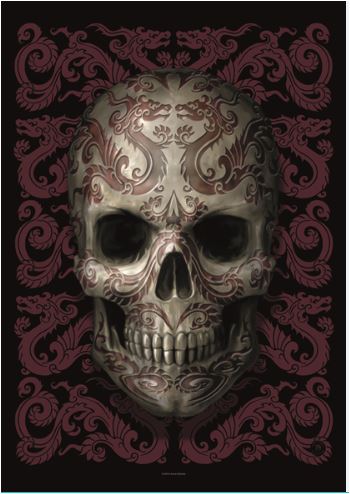 Oriental Skull by Anne Stokes, Textile Poster