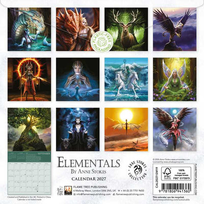 Elementals By Anne Stokes Mini Wall Calendar 2027