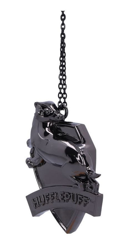 Harry Potter Hufflepuff Crest Silver Weighted Hanging Ornament 6cm