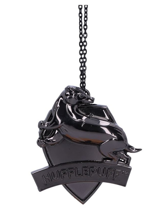 Harry Potter Hufflepuff Crest Silver Weighted Hanging Ornament 6cm