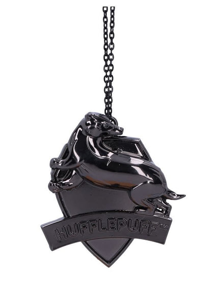 Harry Potter Hufflepuff Crest Silver Weighted Hanging Ornament 6cm
