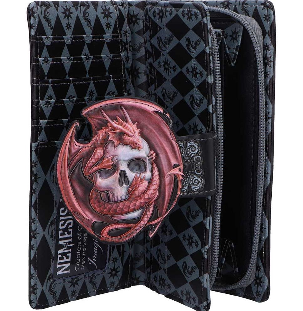 Skull Embrace Embossed Purse by Anne Stokes