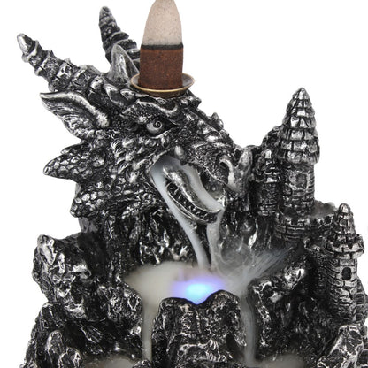 Silver Dragon - Backflow Cone Incense Burner with LED Light