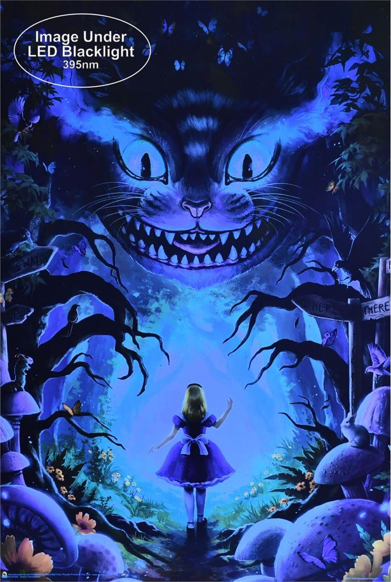 Alice in Wonderland by Jo Joe, Non-Flocked Blacklight Poster