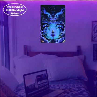 Alice in Wonderland by Jo Joe, Non-Flocked Blacklight Poster