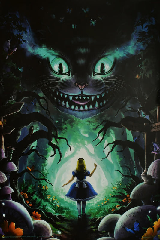 Alice in Wonderland door Jo Joe, niet-gestroomde Blacklight-poster