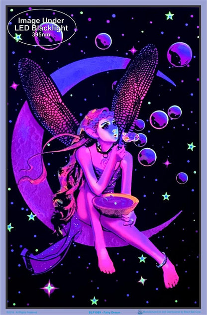 Fairy Dream Flocked Blacklight Poster