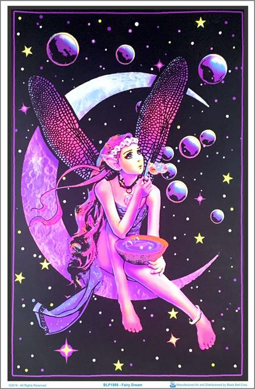 Fairy Dream Flocked Blacklight Poster
