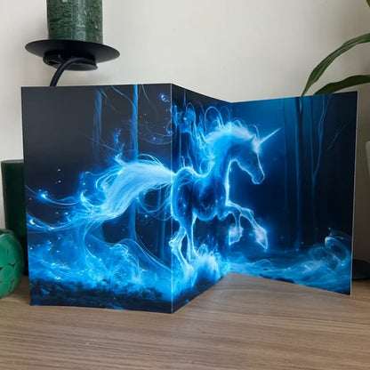 Trifold Starlit Blue Unicorn Card