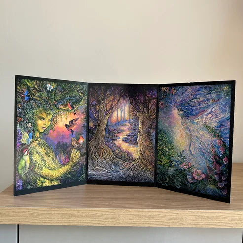 The Josephine Wall Collection - Dryad's Joy Triptych, Eco-Friendly Self-Sealing Trifold Card
