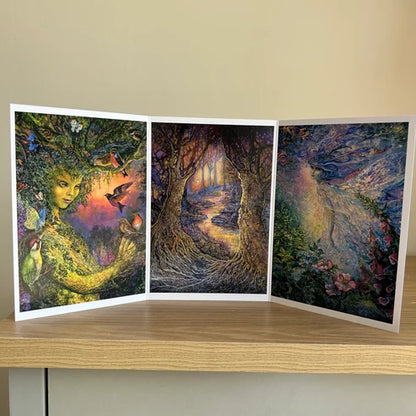 The Josephine Wall Collection - Dryad's Joy Triptych, Eco-Friendly Self-Sealing Trifold Card