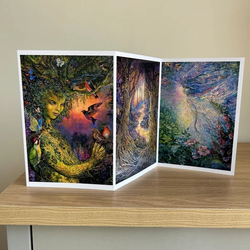 The Josephine Wall Collection - Dryad's Joy Triptych, Eco-Friendly Self-Sealing Trifold Card