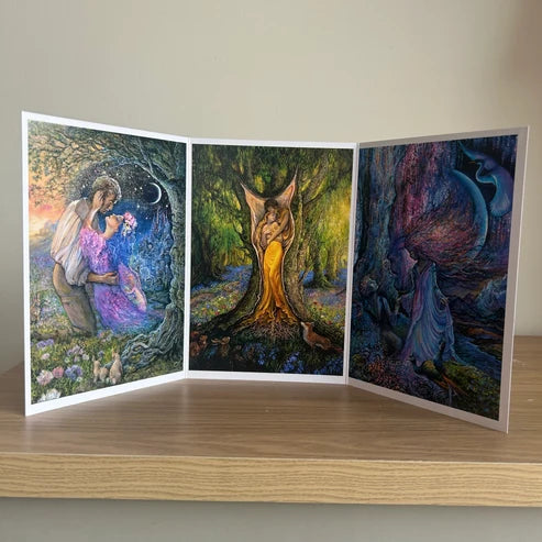 The Josephine Wall Collection - Love Between Dimensions Triptych, Eco-Friendly Self-Sealing Trifold Card