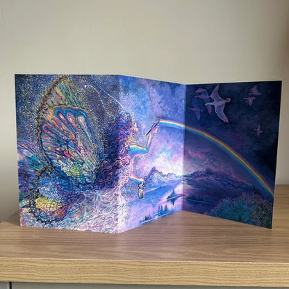 The Josephine Wall Collection - Painting a Rainbow, Eco-Friendly Self-Sealing Trifold Card