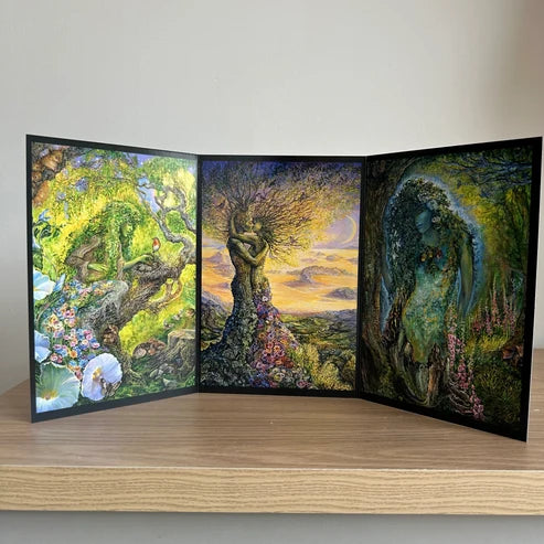 The Josephine Wall Collection - Protector of the Forest Triptych, Eco-Friendly Self-Sealing Trifold Card