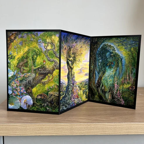 The Josephine Wall Collection - Protector of the Forest Triptych, Eco-Friendly Self-Sealing Trifold Card