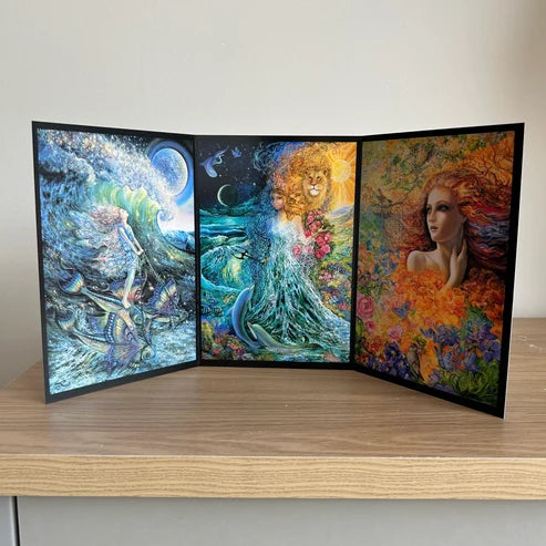 The Josephine Wall Collection - Surfer's Dream Triptych, Eco-Friendly Self-Sealing Trifold Card