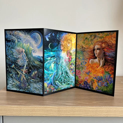 The Josephine Wall Collection - Surfer's Dream Triptych, Eco-Friendly Self-Sealing Trifold Card