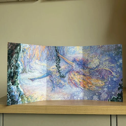 The Josephine Wall Collection - Swinging in the Snow, Eco-Friendly Self-Sealing Trifold Card