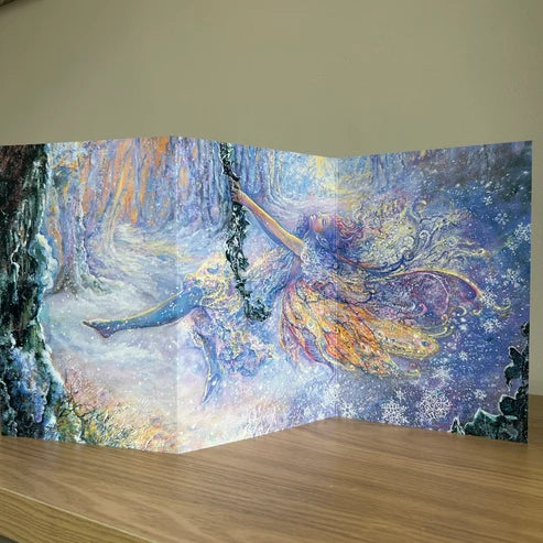 The Josephine Wall Collection - Swinging in the Snow, Eco-Friendly Self-Sealing Trifold Card