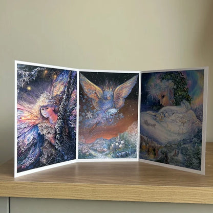 The Josephine Wall Collection - The Frost Fairy Triptych, Eco-Friendly Self-Sealing Trifold Card