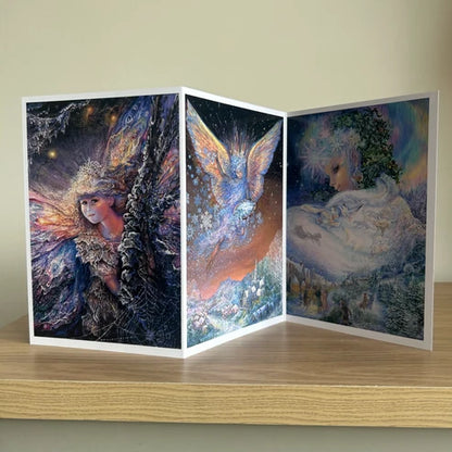 The Josephine Wall Collection - The Frost Fairy Triptych, Eco-Friendly Self-Sealing Trifold Card