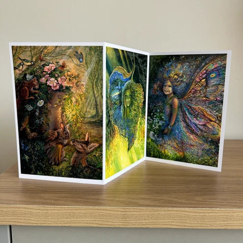 The Josephine Wall Collection - The Wood Nymph Triptych, Eco-Friendly Self-Sealing Trifold Card