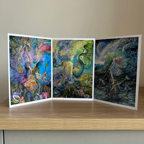 The Josephine Wall Collection - Water Baby Triptych, Eco-Friendly Self-Sealing Trifold Card