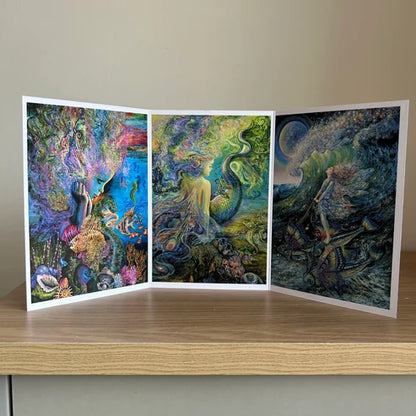 The Josephine Wall Collection - Water Baby Triptych, Eco-Friendly Self-Sealing Trifold Card