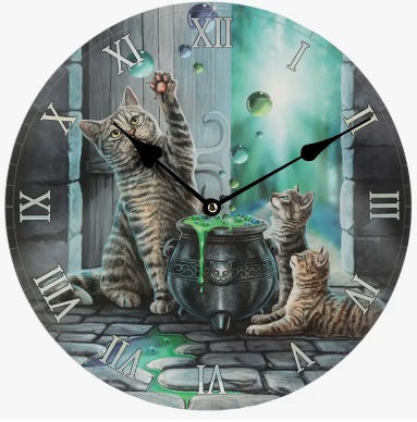 Lisa Parker Hubble Bubble Cat and Kitten Picture Clock