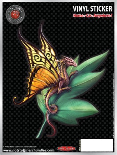 Butterfly Dragon by Anne Stokes, Large Sticker