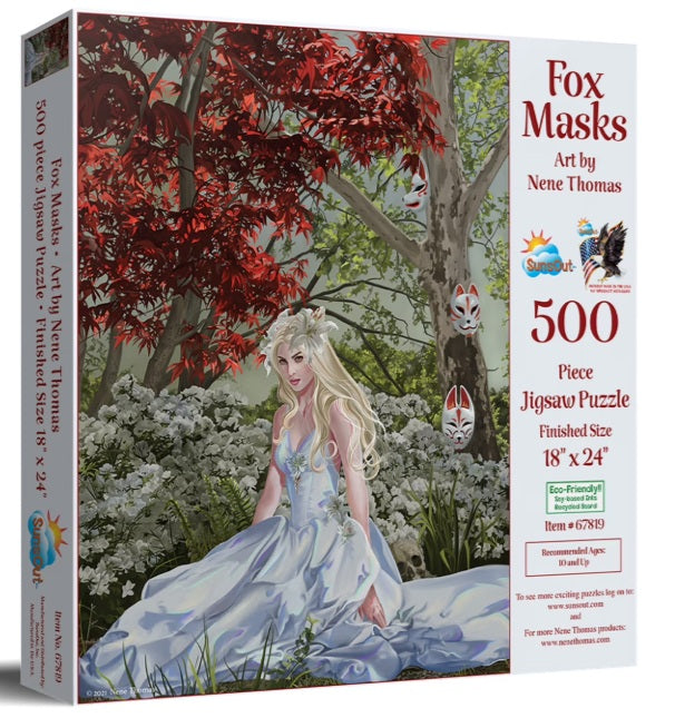 Fox Masks by Nene Thomas, 500 Piece Puzzle