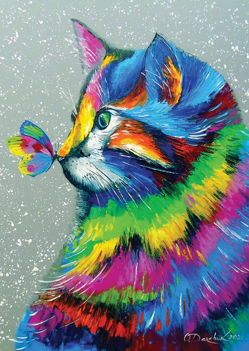 Bright Cat and Butterfly by Olha Darchuk, 1000 Piece Puzzle