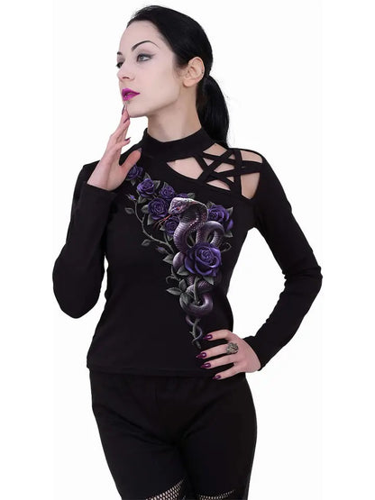 Cobra Roses - Pentagram Shoulder Longsleeve Top