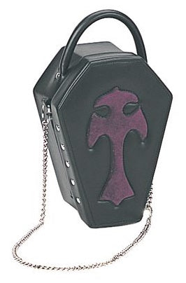 Demonia - Purple Cross Coffin Handbag