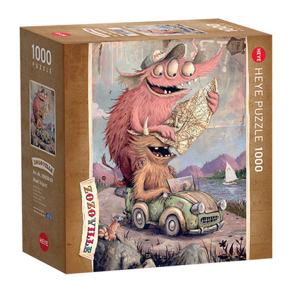 Zozoville - Road Trippin’ by Johan Potma, 1000 Piece Puzzle with Square Box
