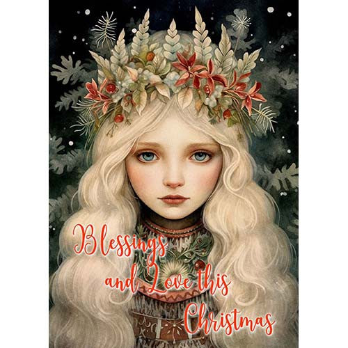 Yule Goddess by The Dutch Lady Designs, Greeting Card
