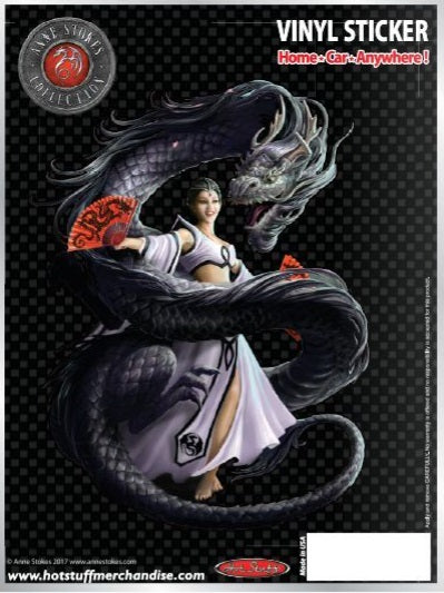 Dragon Dancer van Anne Stokes, grote sticker