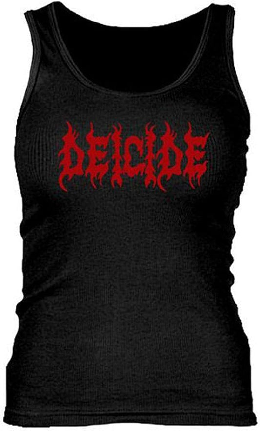 Deicide - Red Logo Ladies Ribbed Tank Top