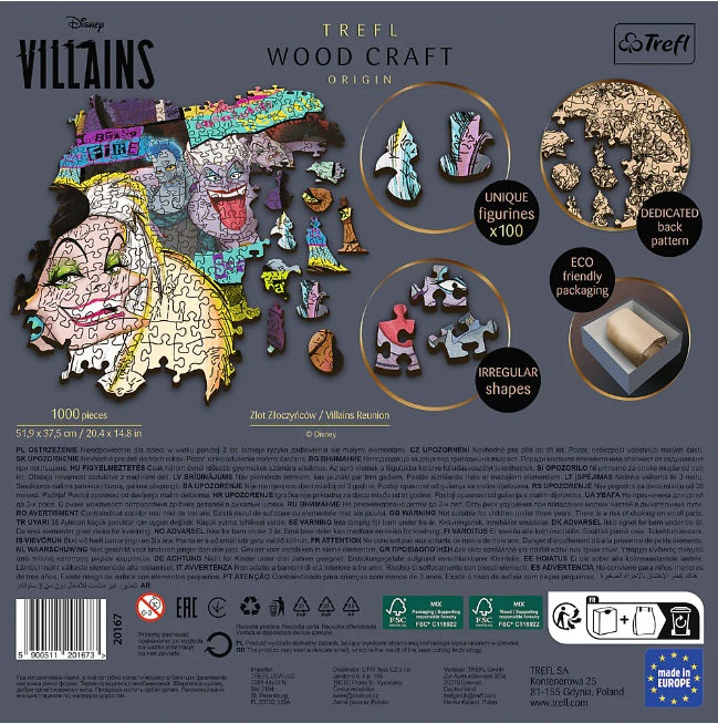 Disney Villains - Wood Craft 1000 Piece Wooden Puzzle