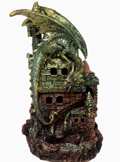 Dragon Castle Led Light Backflow Incense Burner